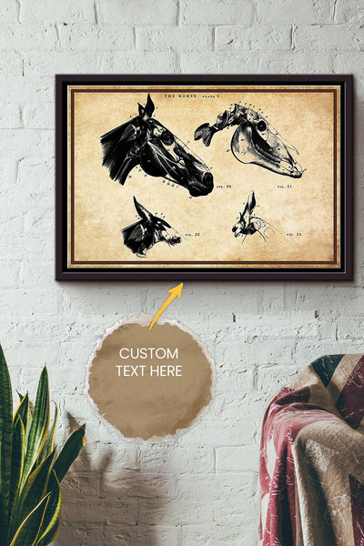 The Horse Plate 9 Horse Poster Framed Matte Canvas