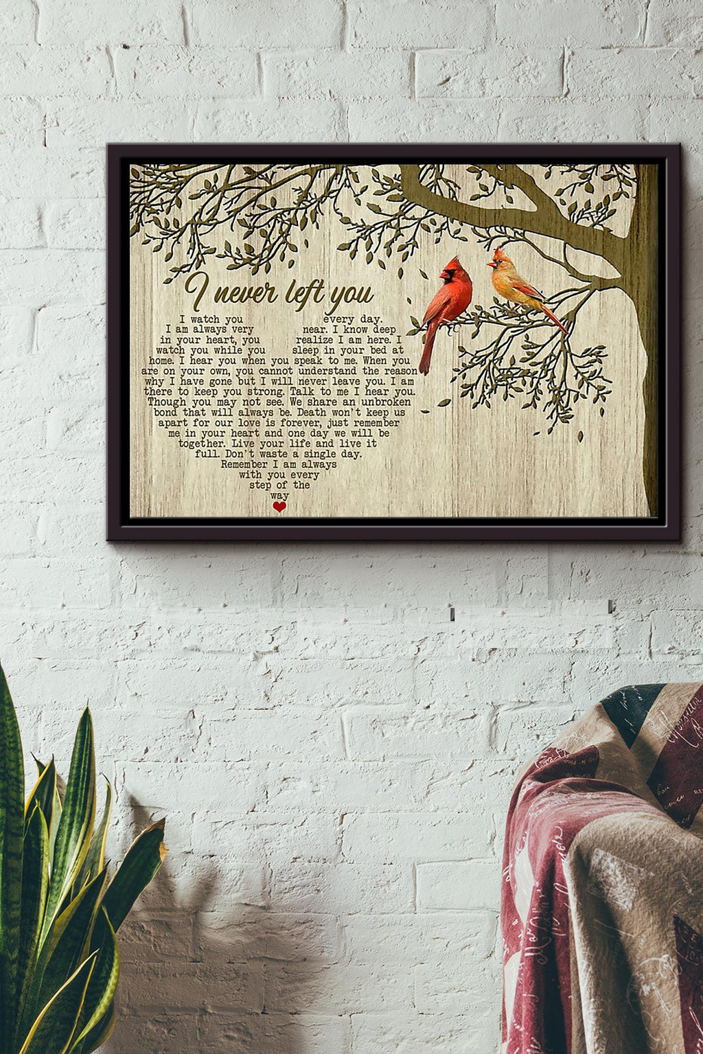 Parrot Couple I Never Left You Poster n Framed Matte Canvas