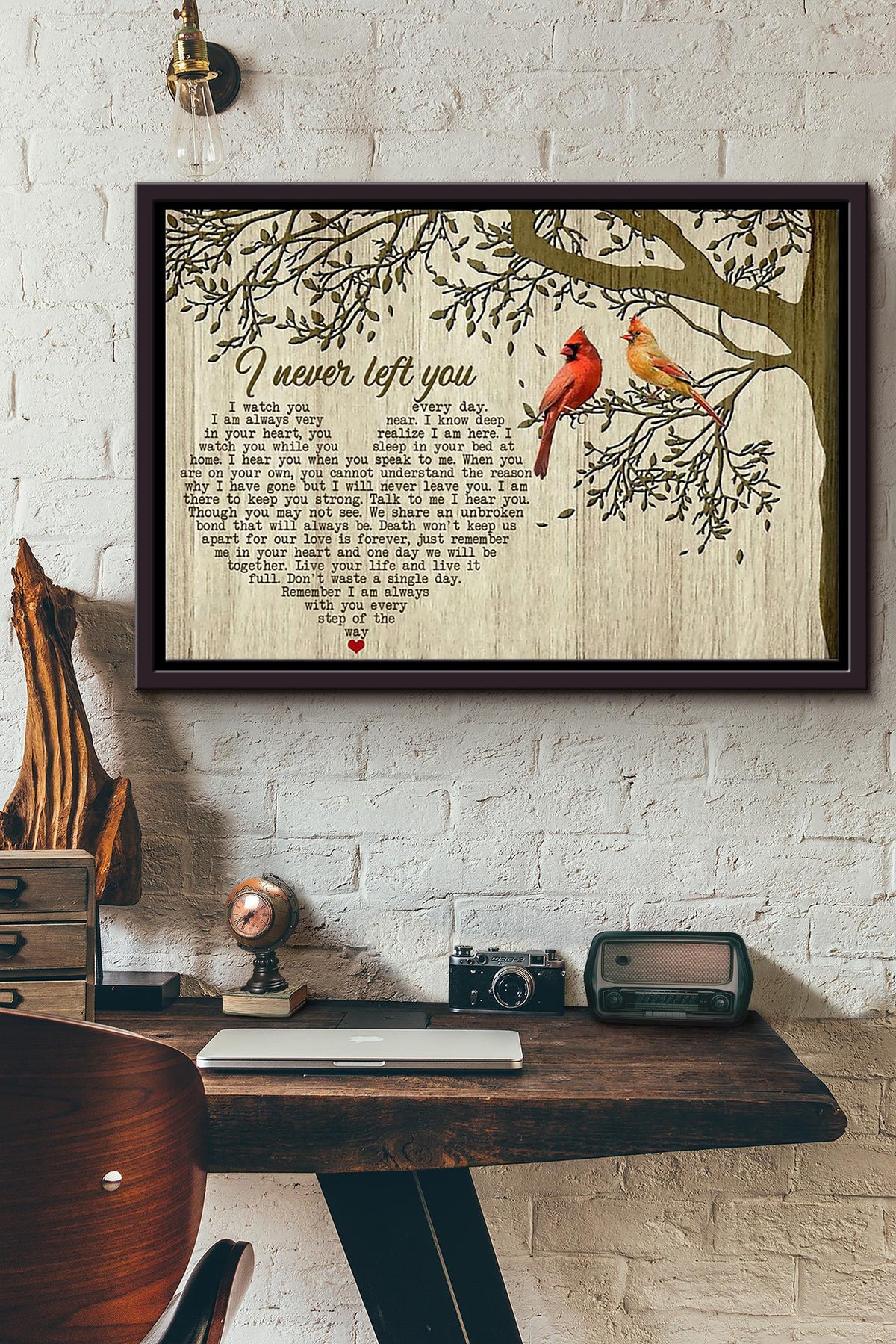 Parrot Couple I Never Left You Poster n Framed Matte Canvas