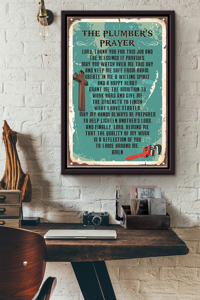 The Plumbers Prayer Poster Framed Matte Canvas