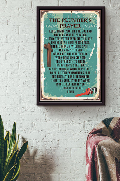 The Plumbers Prayer Poster Framed Matte Canvas