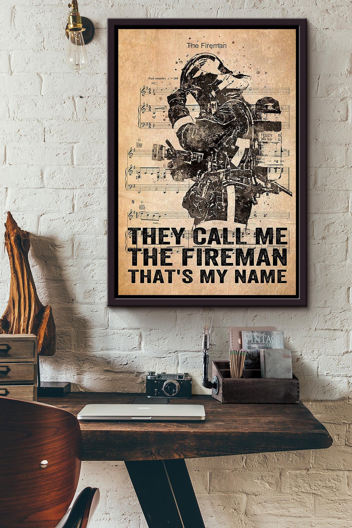 My Name Is The Fireman Gift For International Firefighters Day Framed Canvas