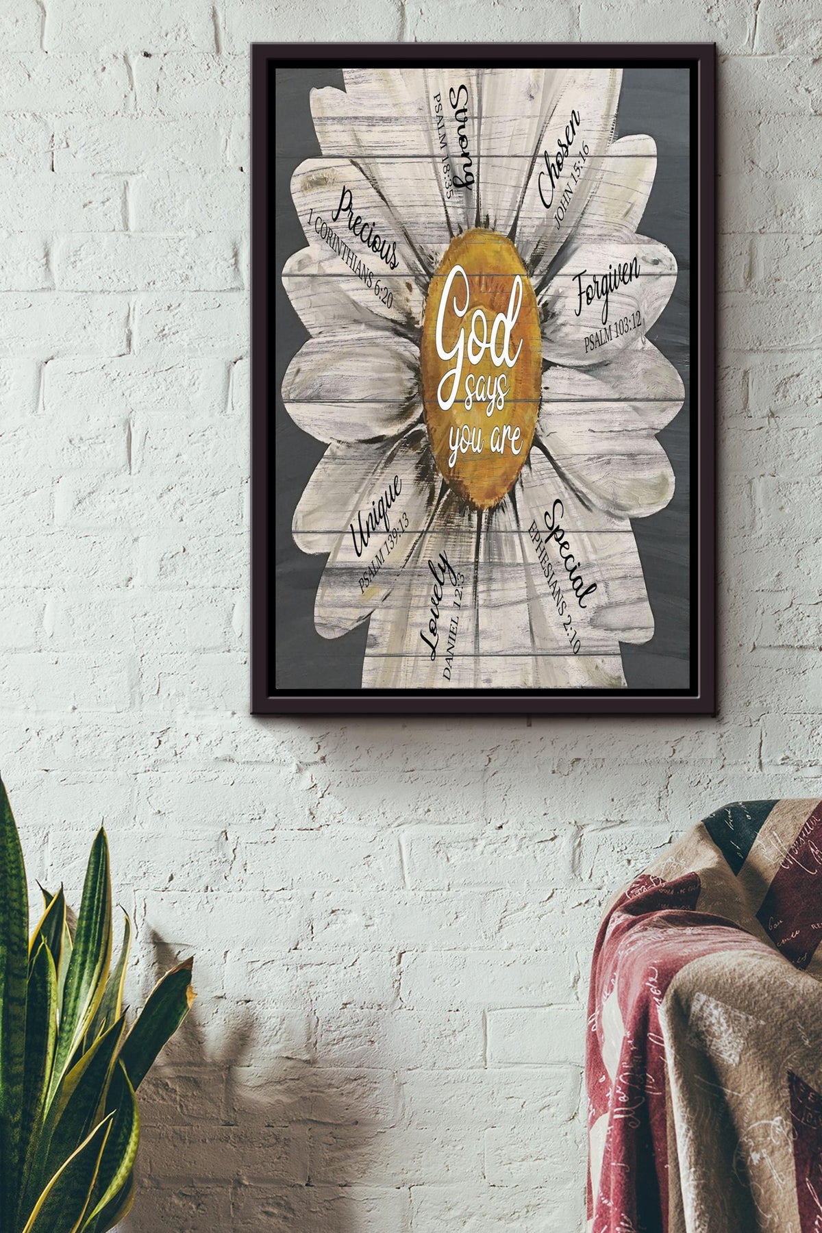 Sunflower God Quotes Floral Wall Art Gift For Florist Flower Shop Farmhouse Decor Housewarming Framed Canvas Framed Prints, Canvas