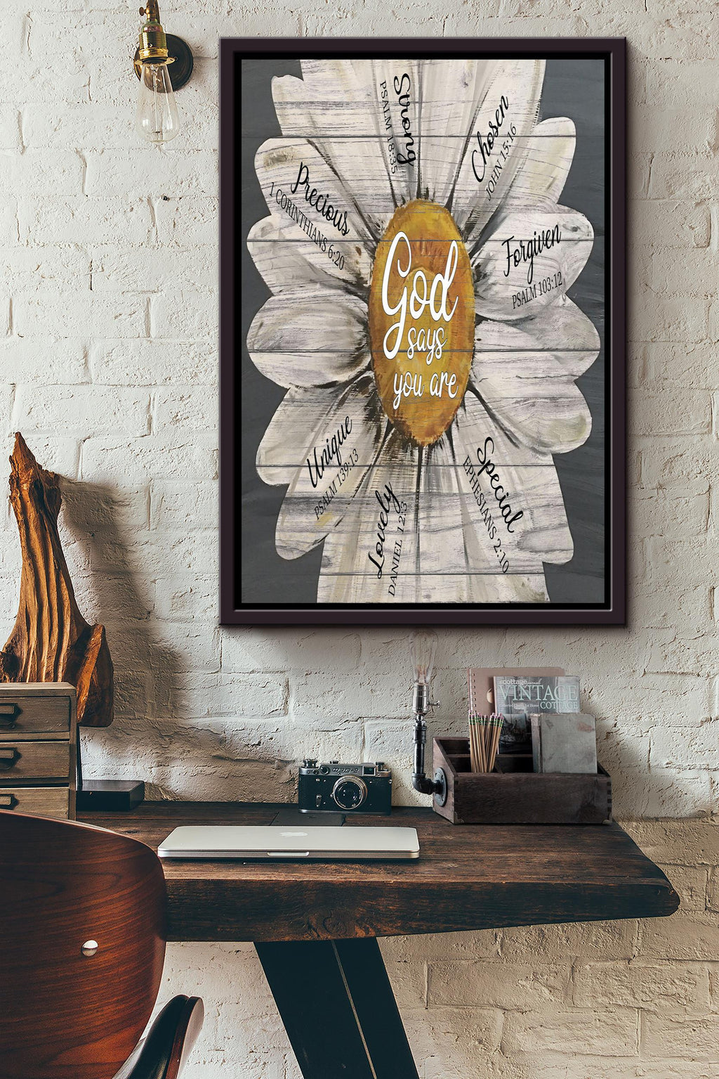 Sunflower God Quotes Floral Wall Art Gift For Florist Flower Shop Farmhouse Decor Housewarming Framed Canvas Framed Prints, Canvas