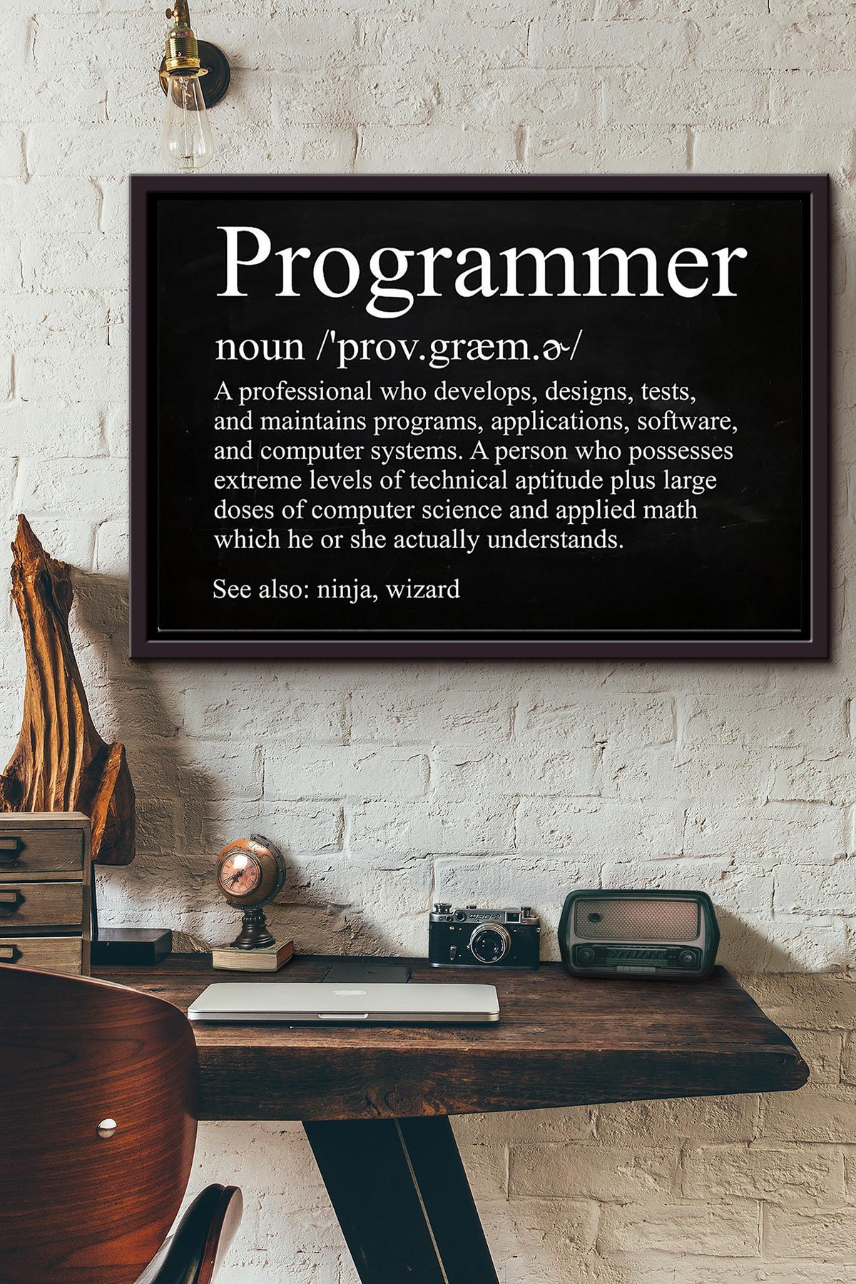 Programmer Noun What Does Programmer Means Poster n Framed Matte Canvas