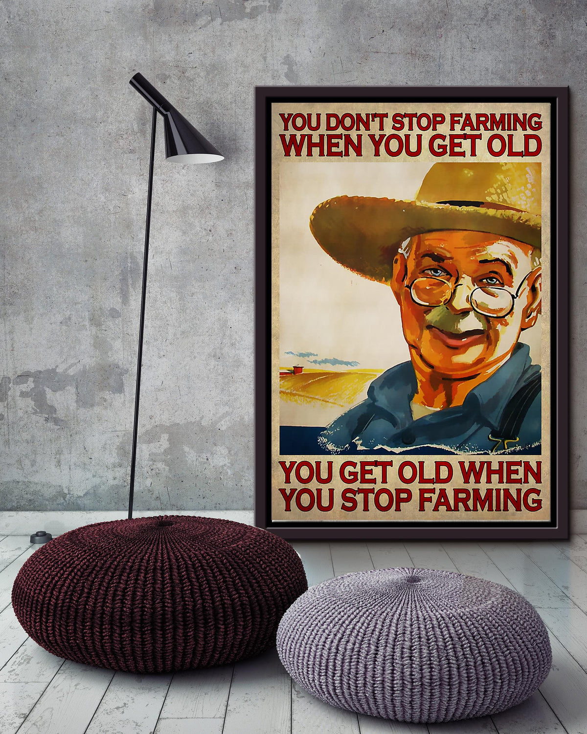 You Get Old When You Stop Gardening Motivation Quotes Wall Art Gift For Grandfather Framed Matte Canvas Framed Prints, Canvas