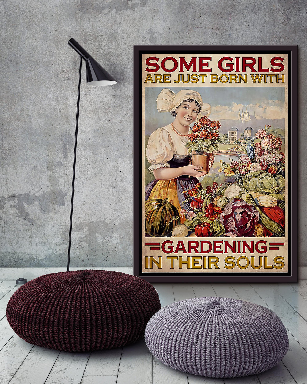 Some Girls Just Born With Gardening In Their Souls Motivation Quotes For Home Decor Framed Matte Canvas
