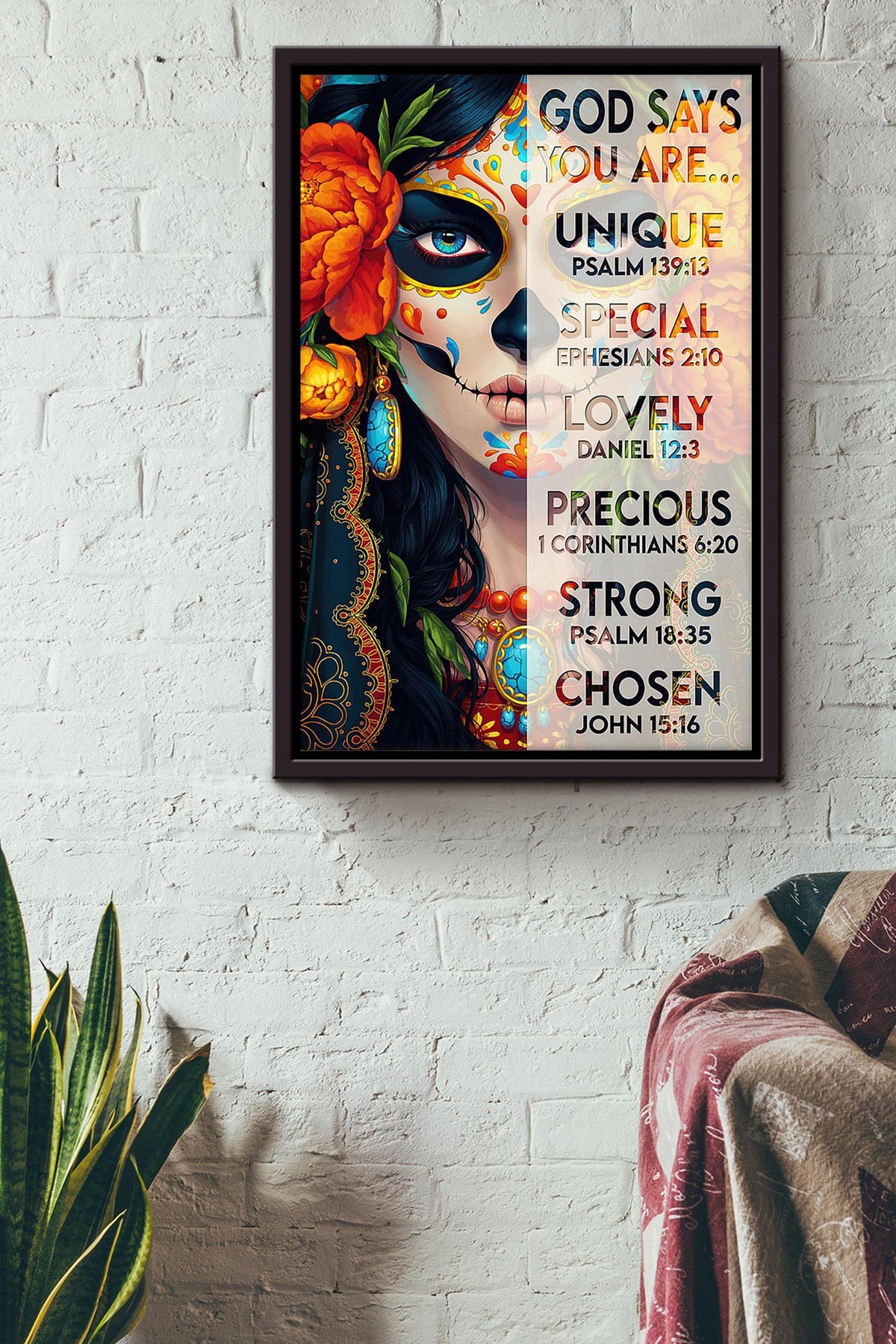 Tattoo Girl God Says You Are Motivation Quote Wall Art Gift For Tattoo Lover Tattoo Shop Decor 01 Framed Canvas Framed Prints, Canvas