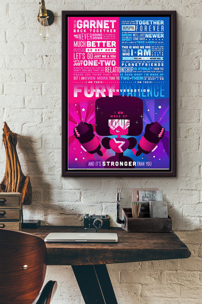 Stronger Than You Lyric Garnet Steven Universe Poster Framed Matte Canvas