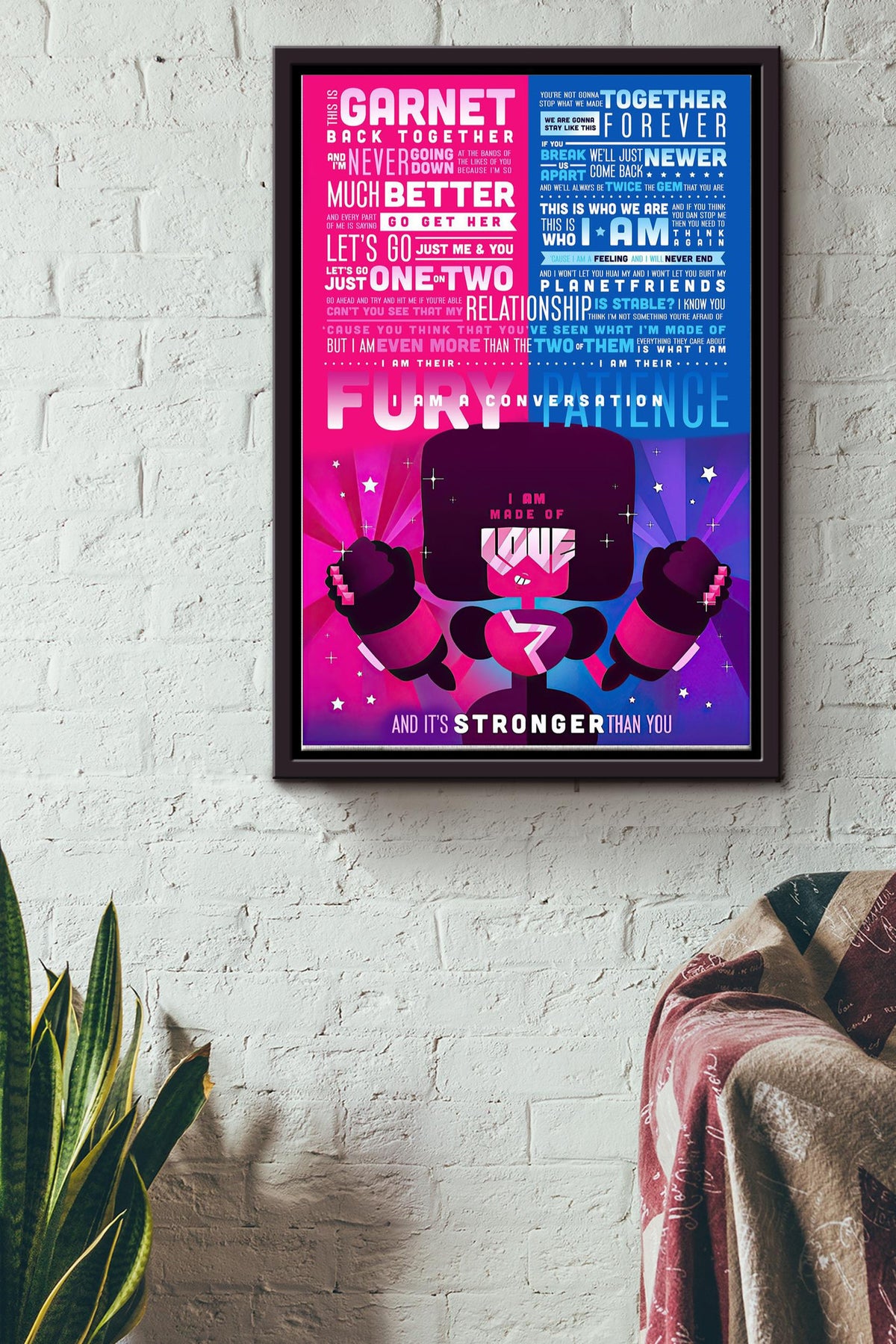 Stronger Than You Lyric Garnet Steven Universe Poster Framed Matte Canvas
