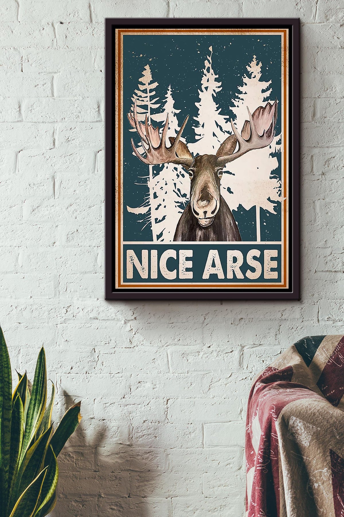 Nice Arse Deer Hunting Vintage Retro Gift For Hunter Framed Canvas