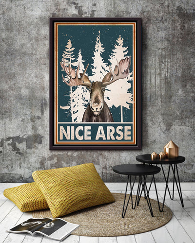 Nice Arse Deer Hunting Vintage Retro Gift For Hunter Framed Canvas