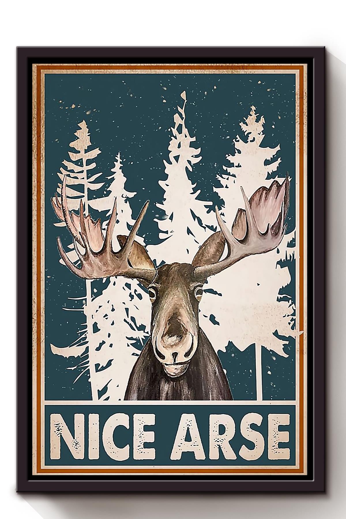 Nice Arse Deer Hunting Vintage Retro Gift For Hunter Framed Canvas