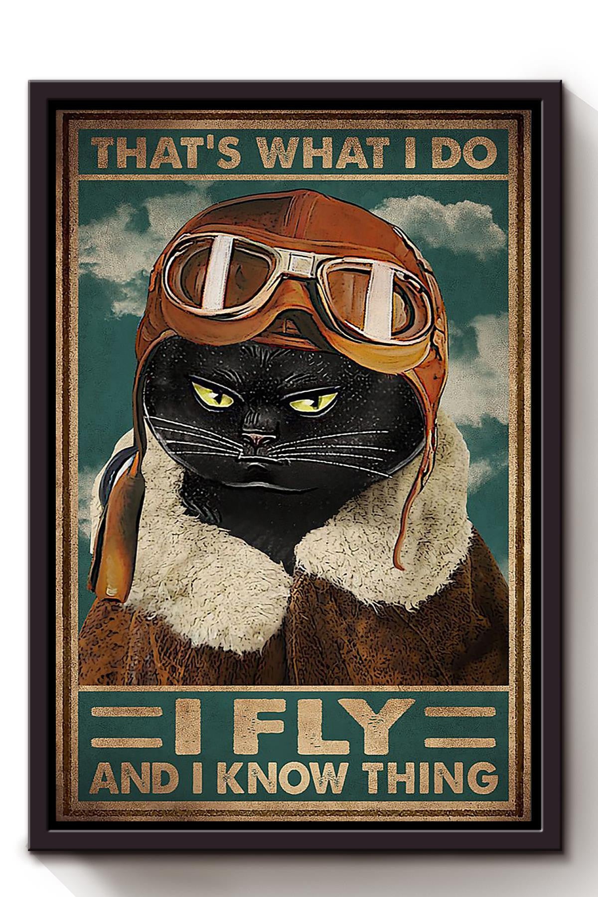 Thats What I Do Fly And Know Things Gift For Airplane Pilot Aviation Lover Framed Canvas