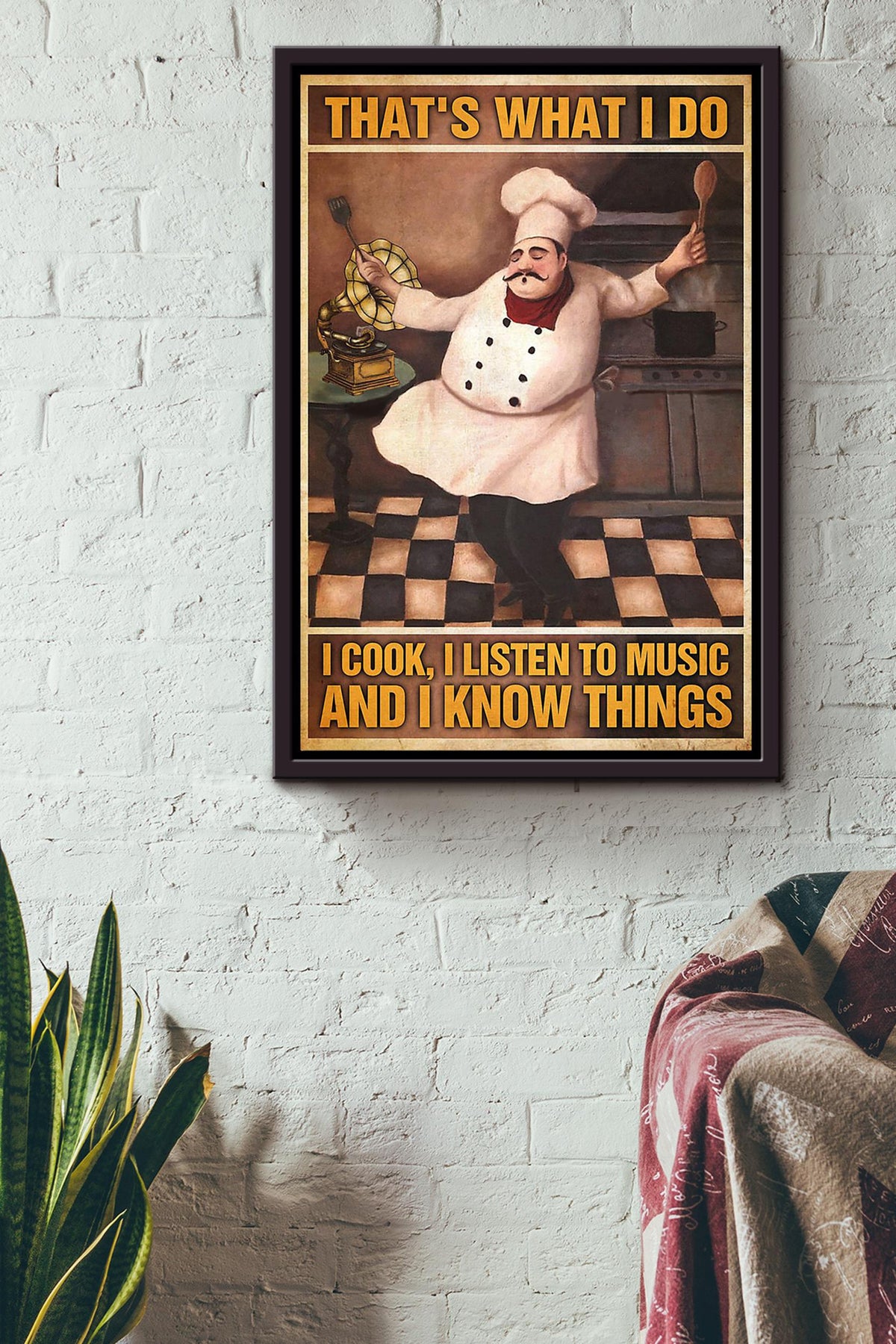 That's What I Do Cook Drink And Know Things Cooking Wall Art Gift For Chef Kitchen Decor 03 Framed Canvas Framed Prints, Canvas