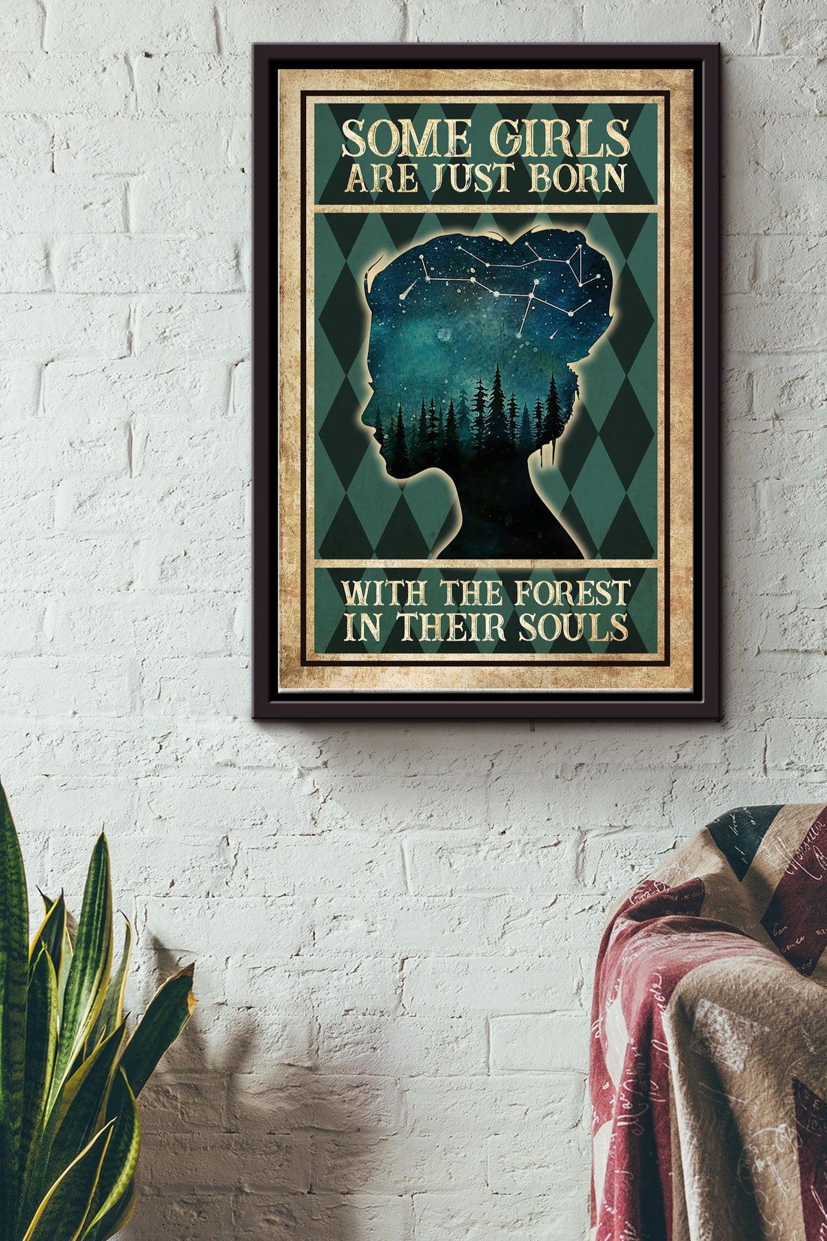 Starry Night Some Girls Are Just Born With The Forest In Their Souls Poster Farmhouse Sign Decor Birthday Wedding Housewarming Framed Matte Canvas