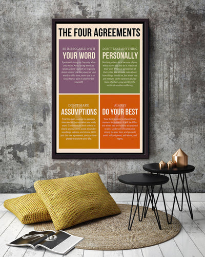 The Four Agreements Be Impeccable With Your Word Poster Framed Canvas