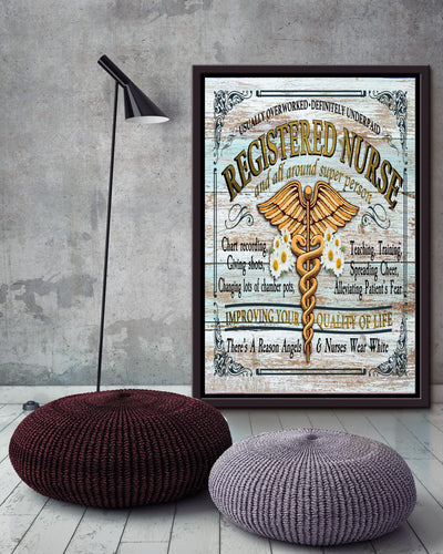 Registered Nurse Medical Wall Art Gift For Nurse's Day Framed Canvas Framed Prints, Canvas
