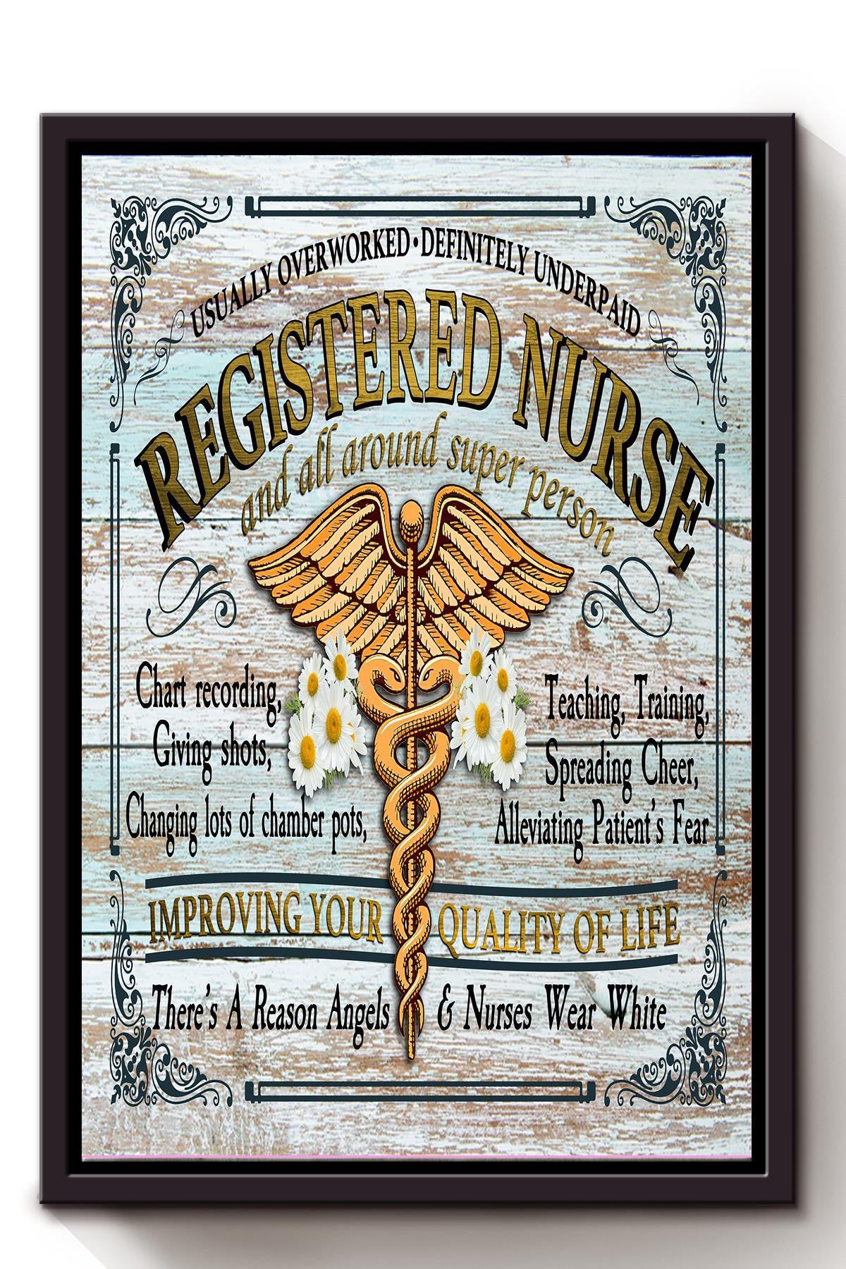 Registered Nurse Medical Wall Art Gift For Nurse's Day Framed Canvas Framed Prints, Canvas