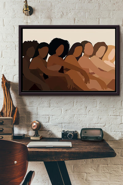 Seven Black Woman Aesthetic Poster n Framed Matte Canvas