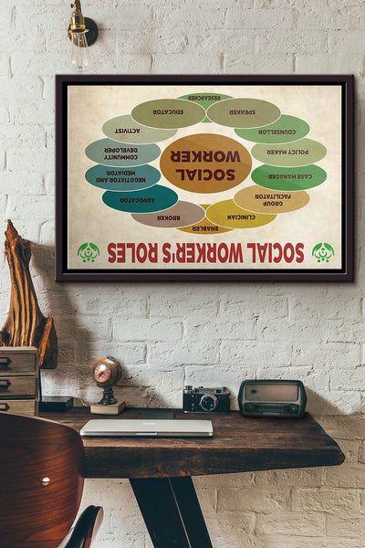 Social Workers Roles Poster n Framed Matte Canvas