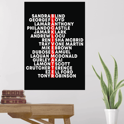 SAY THEIR NAMES black lives matter Poster Framed Matte Canvas