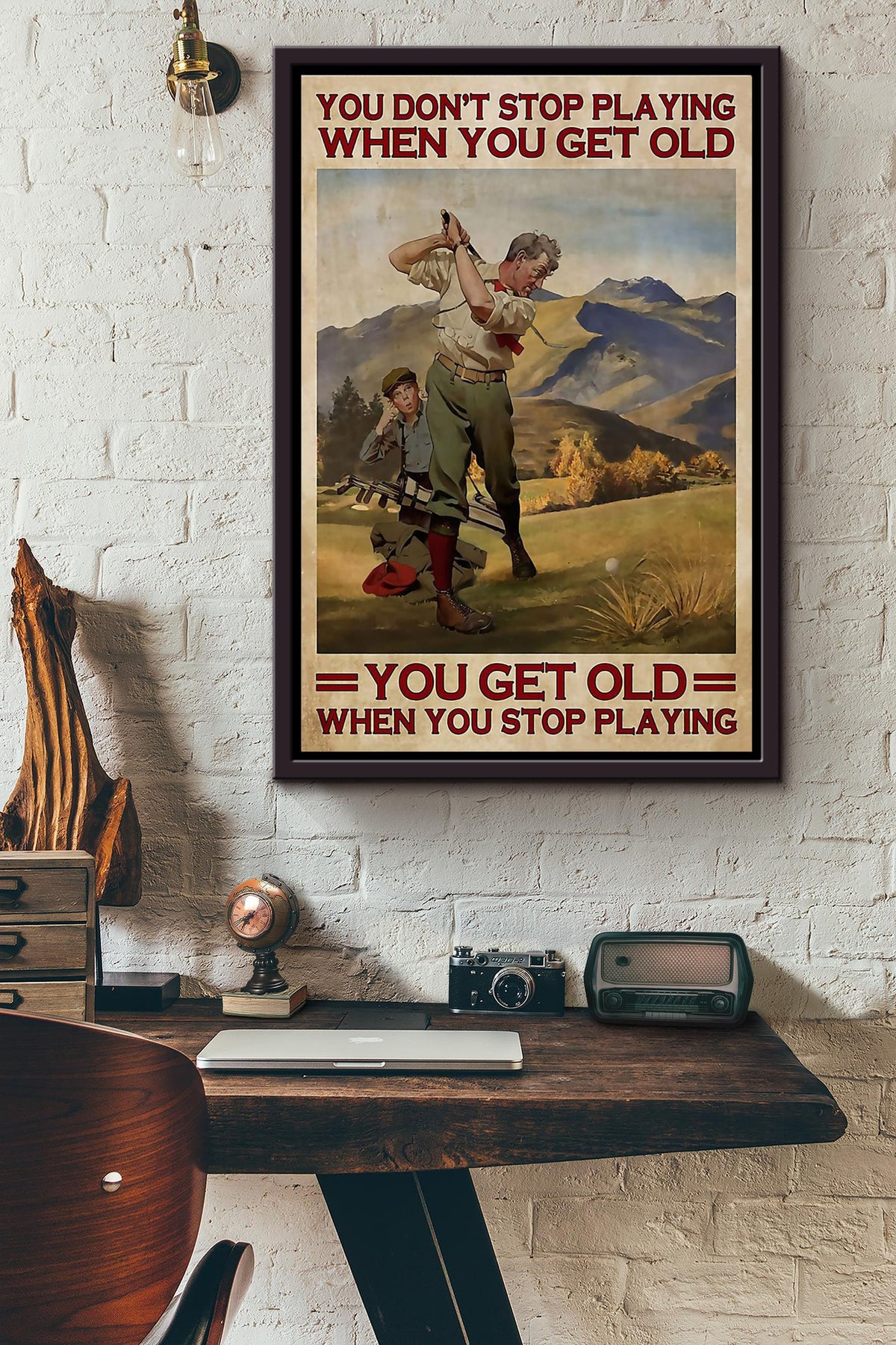 You Get Old When You Stop Playing Golf Framed Matte Canvas