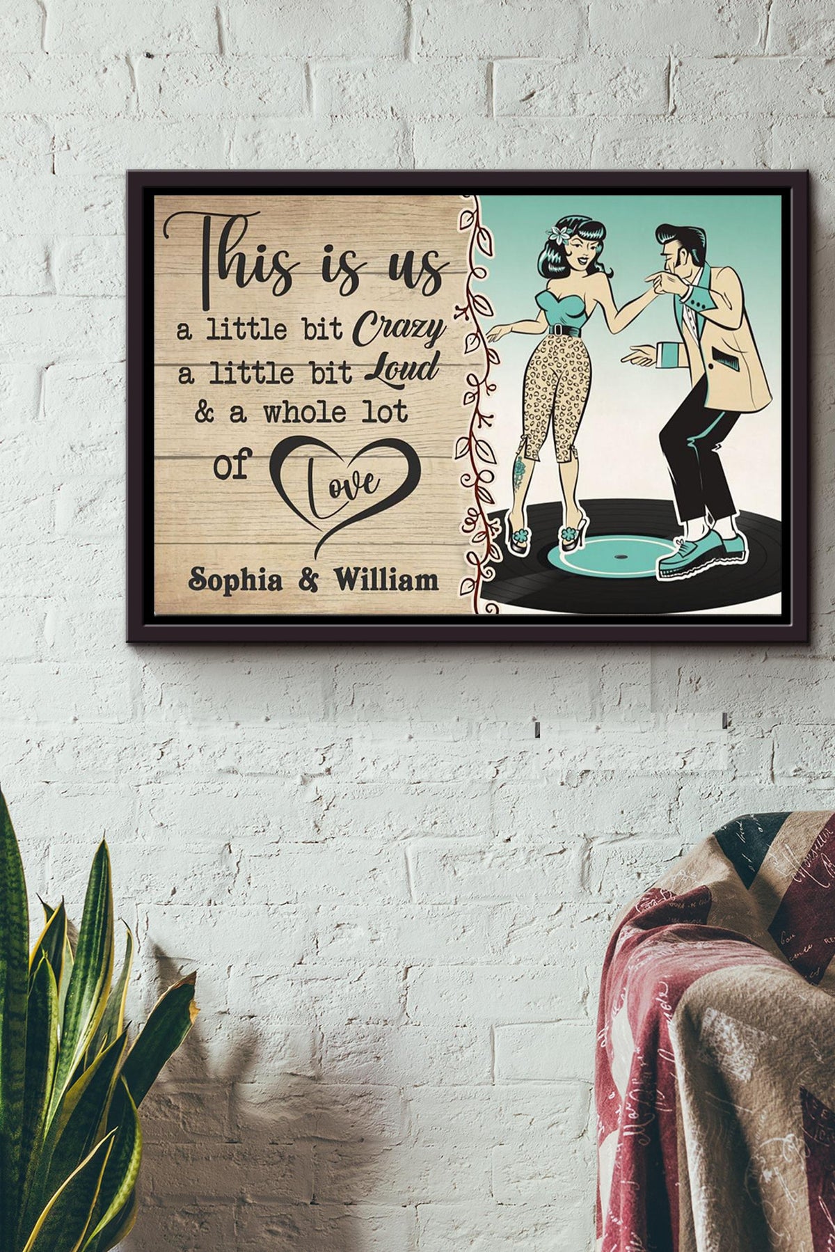 This Is Us Dancing Rocka Vintage Poster n Framed Matte Canvas