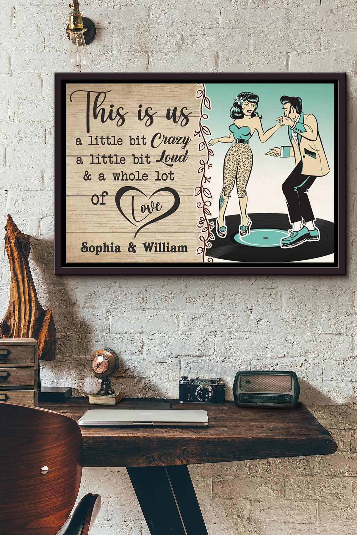 This Is Us Dancing Rocka Vintage Poster n Framed Matte Canvas
