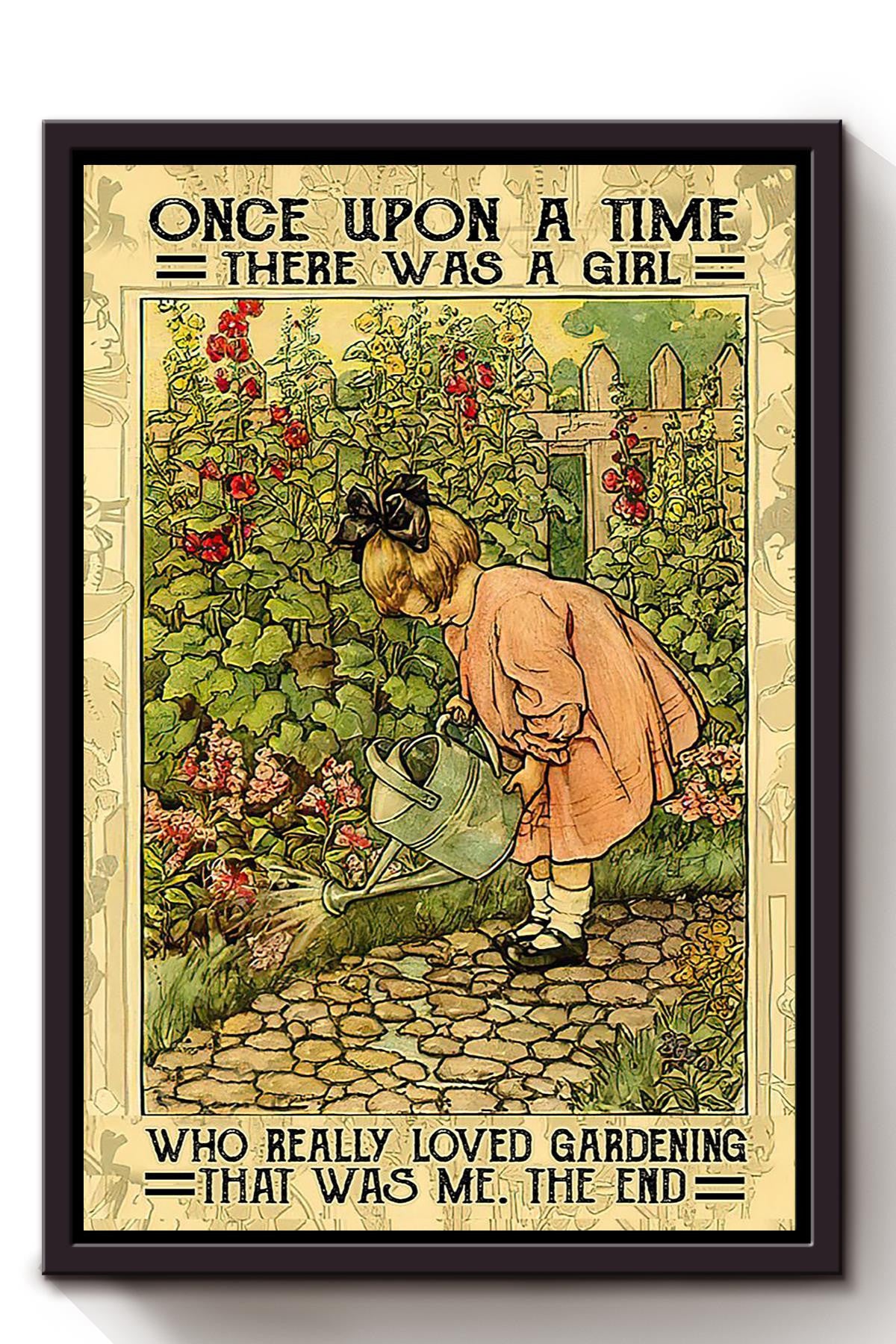 Once Upon A Time Girl Loved Gardening Gift For Gardener Gardening Plant Lover Plant Lady Framed Canvas