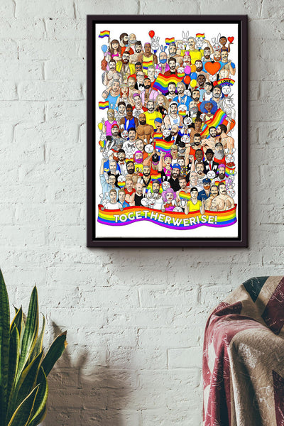 Together We Rise Our Lgbtiqa Flag Poster Framed Matte Canvas
