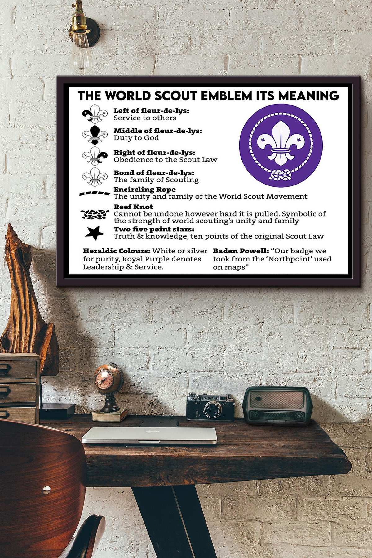 The World Scout Emblem Its Meaning Poster n Framed Matte Canvas