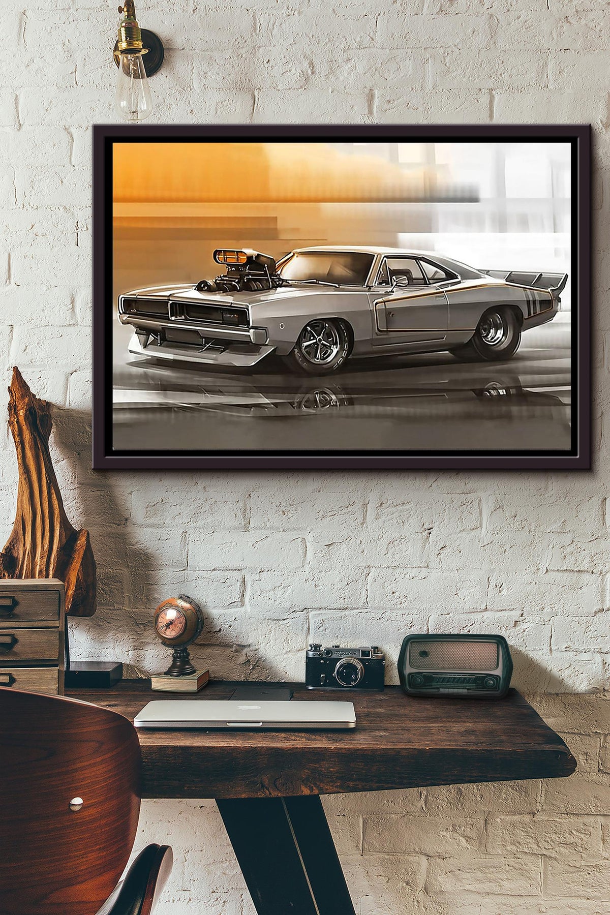 Paradigm Classic Car Poster n Framed Matte Canvas