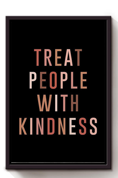 Treat People With Kindness Equality Wall Art Gift For Equalitarian Iderd Framed Matte Canvas Framed Prints, Canvas