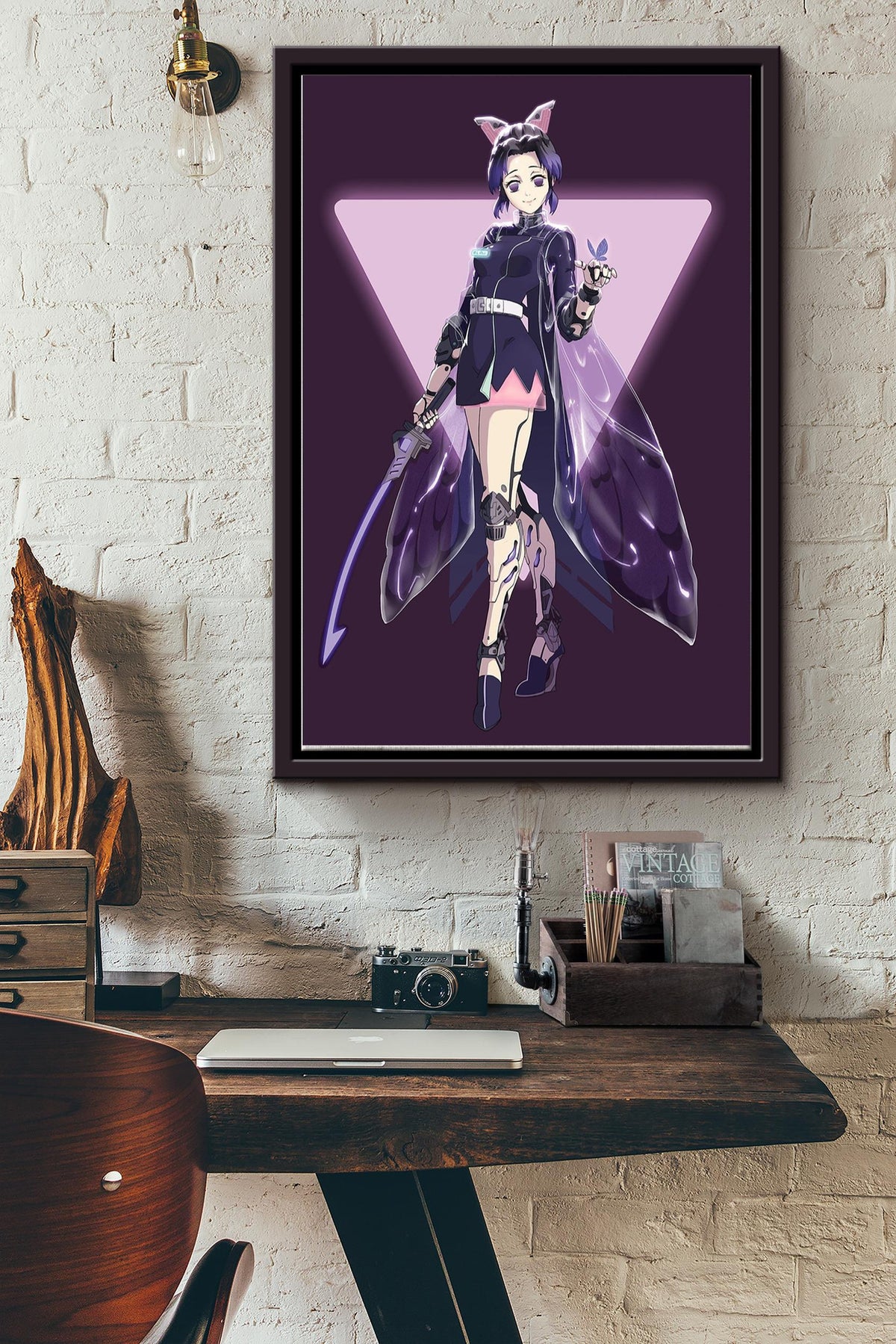 Shinobu Japanese Poster Framed Matte Canvas
