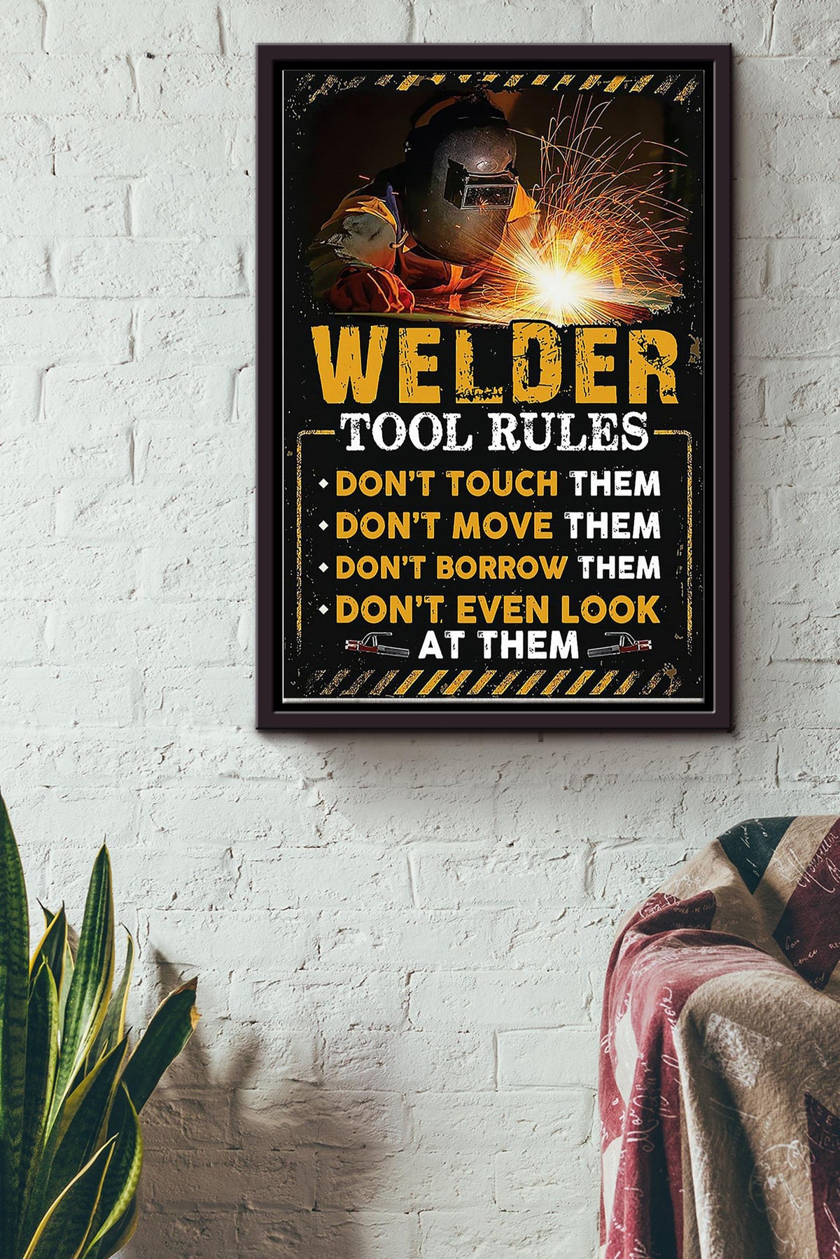 Welder Tool Rules Poster Framed Matte Canvas