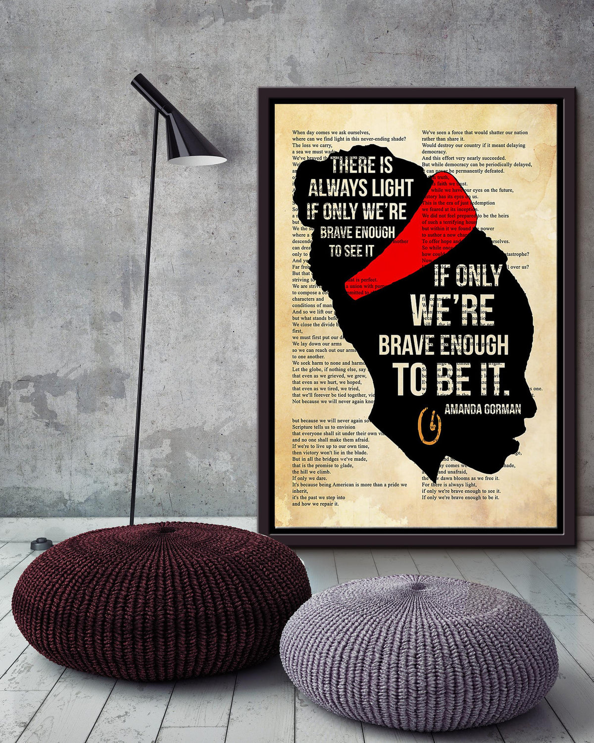 There Is Always Light Poem Amanda Gorman Wall Art For Reading Room Library Decor Framed Matte Canvas Framed Prints, Canvas