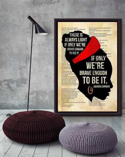 There Is Always Light Poem Amanda Gorman Wall Art For Reading Room Library Decor Framed Matte Canvas Framed Prints, Canvas