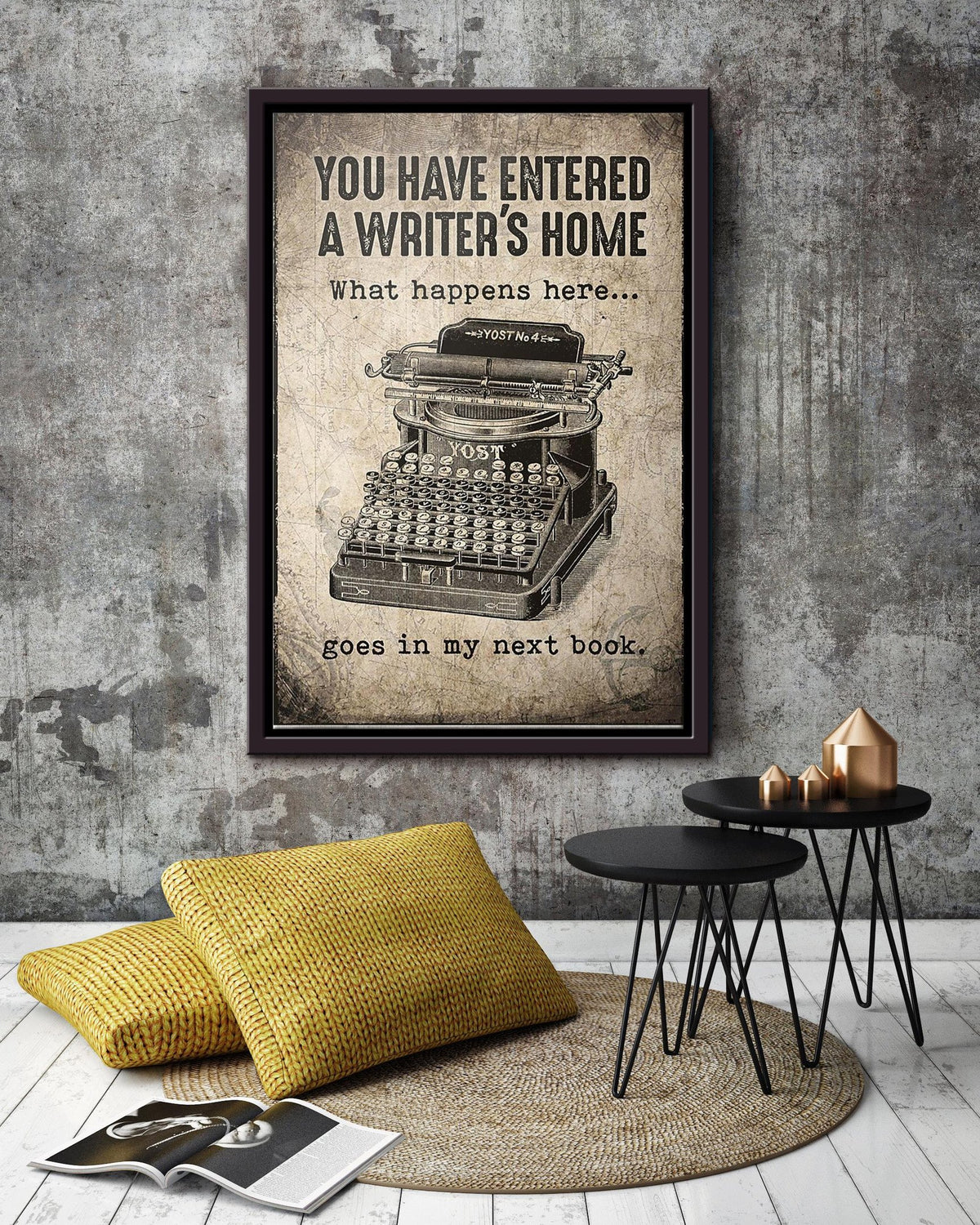 You Have Entered A Writer's Home Poster For Working Room Office Decor Framed Canvas