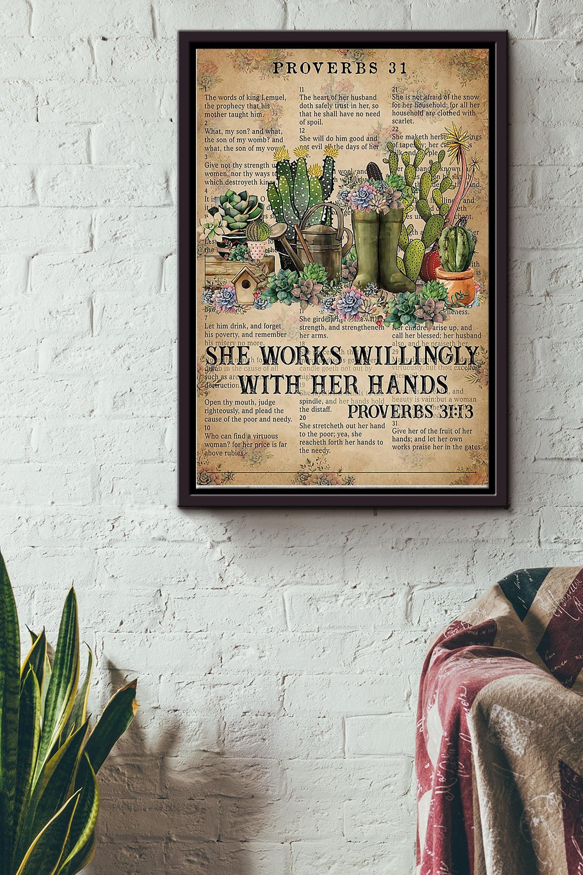 She Works Willing Gardening Framed Matte Canvas