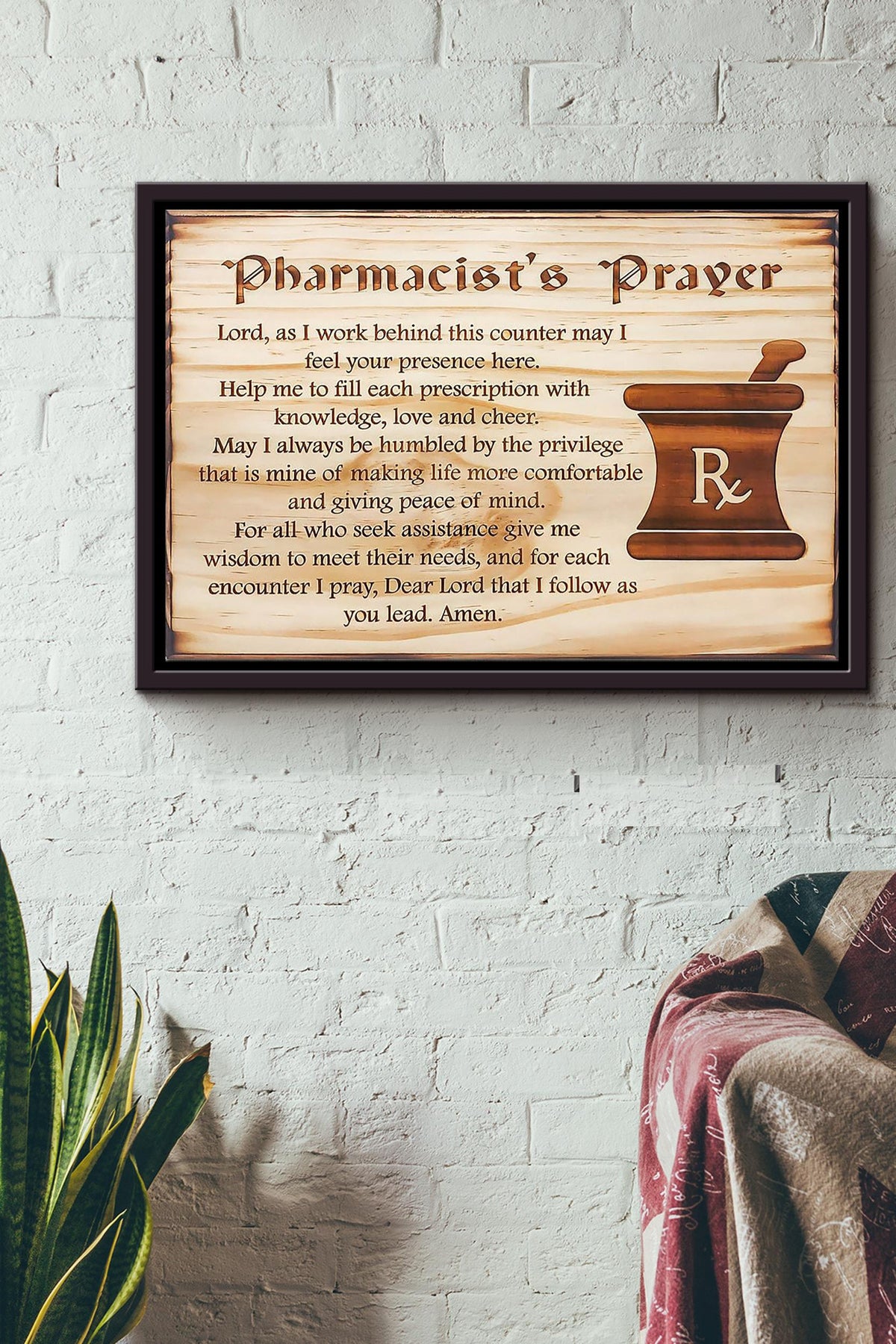 Pharmacists Prayer Poster n Framed Matte Canvas