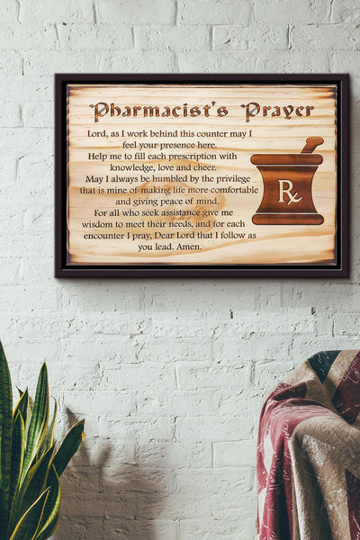 Pharmacists Prayer Poster n Framed Matte Canvas
