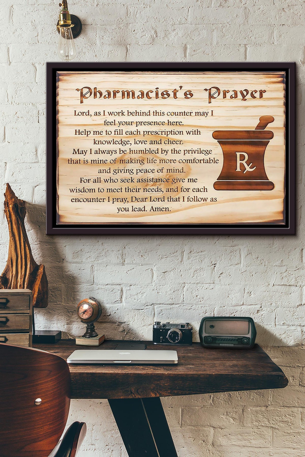 Pharmacists Prayer Poster n Framed Matte Canvas