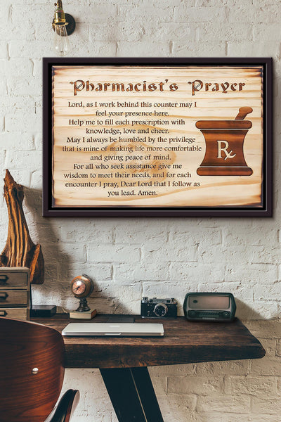 Pharmacists Prayer Poster n Framed Matte Canvas