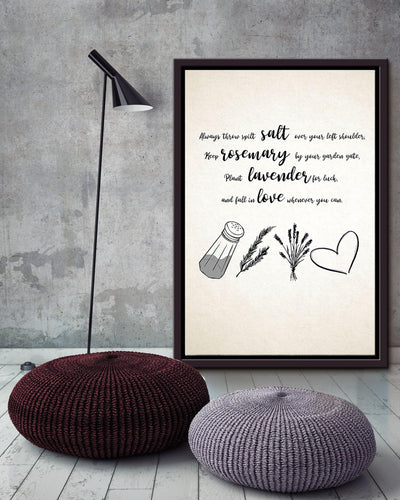 Practical Magic Tips Basic Drawning Wall Art For Home Decor Housewarming Framed Canvas Framed Prints, Canvas