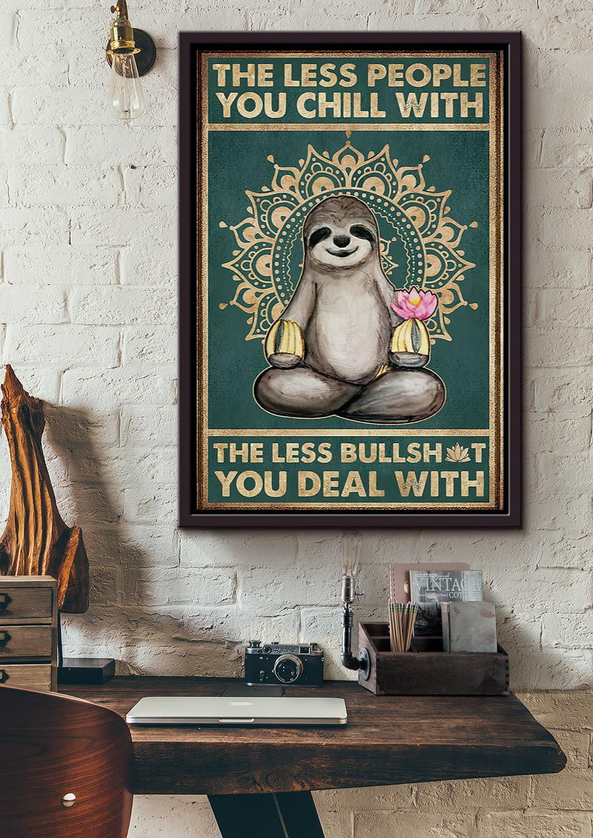 Namaste Sloth Life Quotes For Yoga Studio Decor Framed Canvas