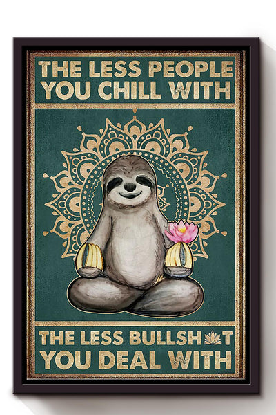 Namaste Sloth Life Quotes For Yoga Studio Decor Framed Canvas