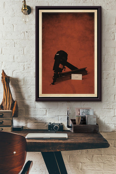 Psycho Vintage Art Poster Framed Matte Canvas