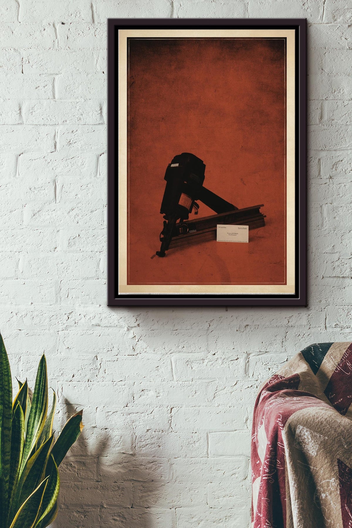 Psycho Vintage Art Poster Framed Matte Canvas