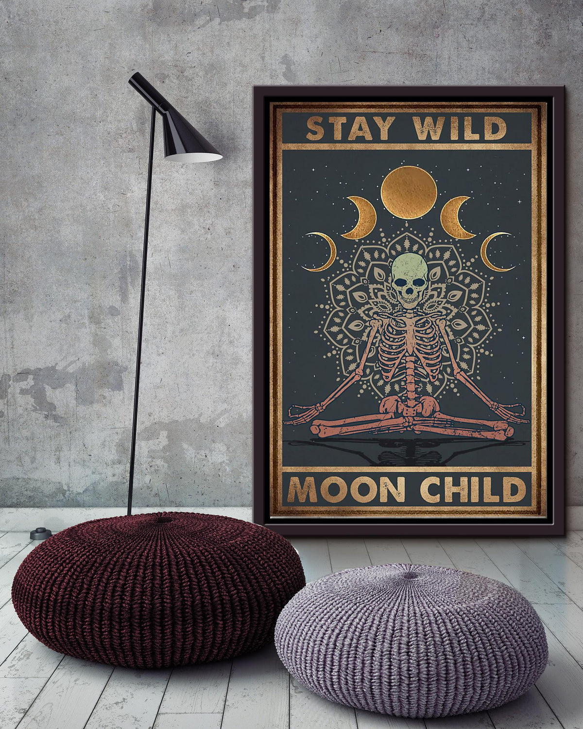 Stay Wild Moon Child Keep Calming Quote Wall Art Gift For Yoga Girl Meditation Lover 10 Framed Canvas Framed Prints, Canvas